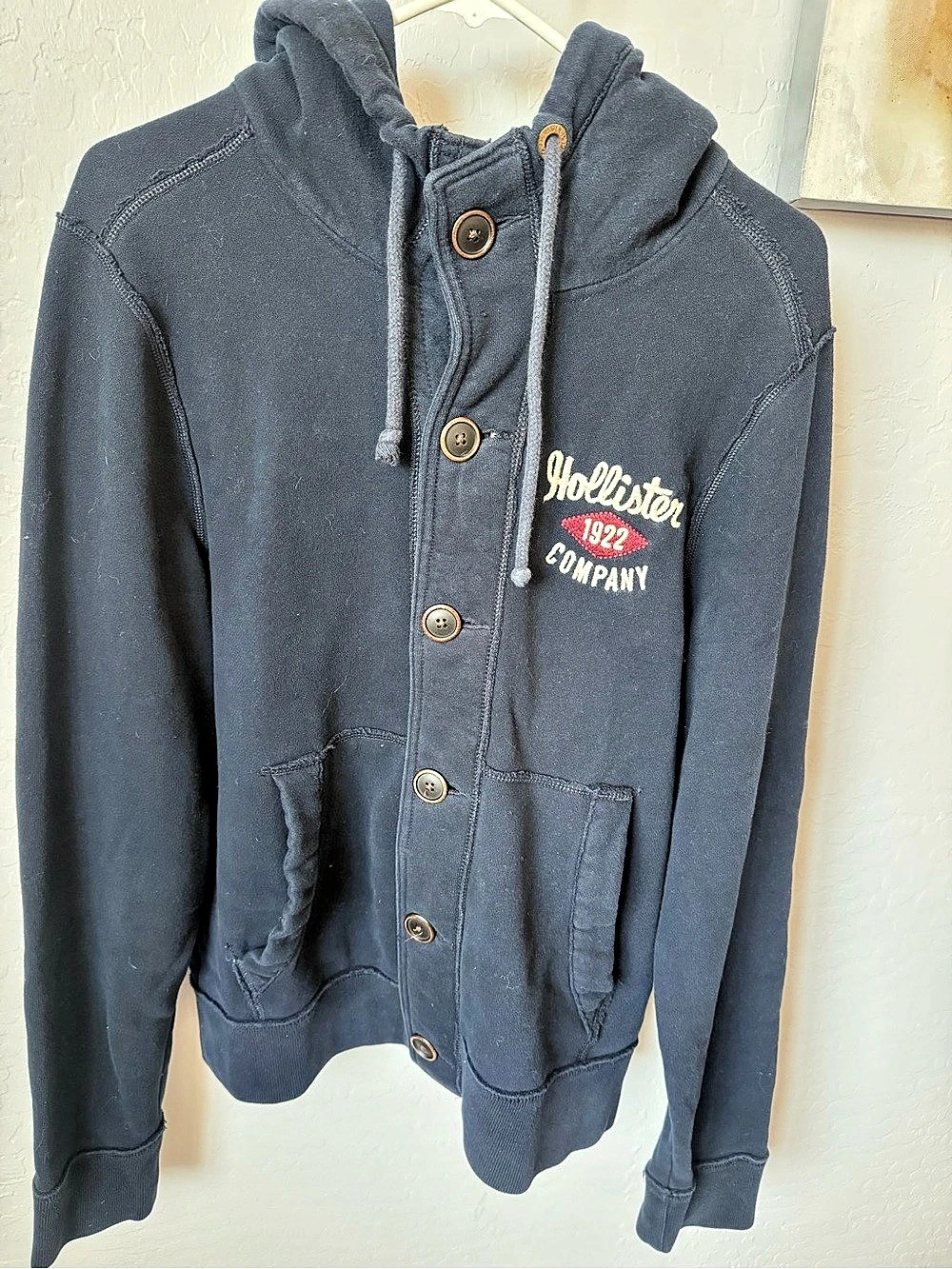 Hollister VINTAGE Men's Button Jacket Navy XL